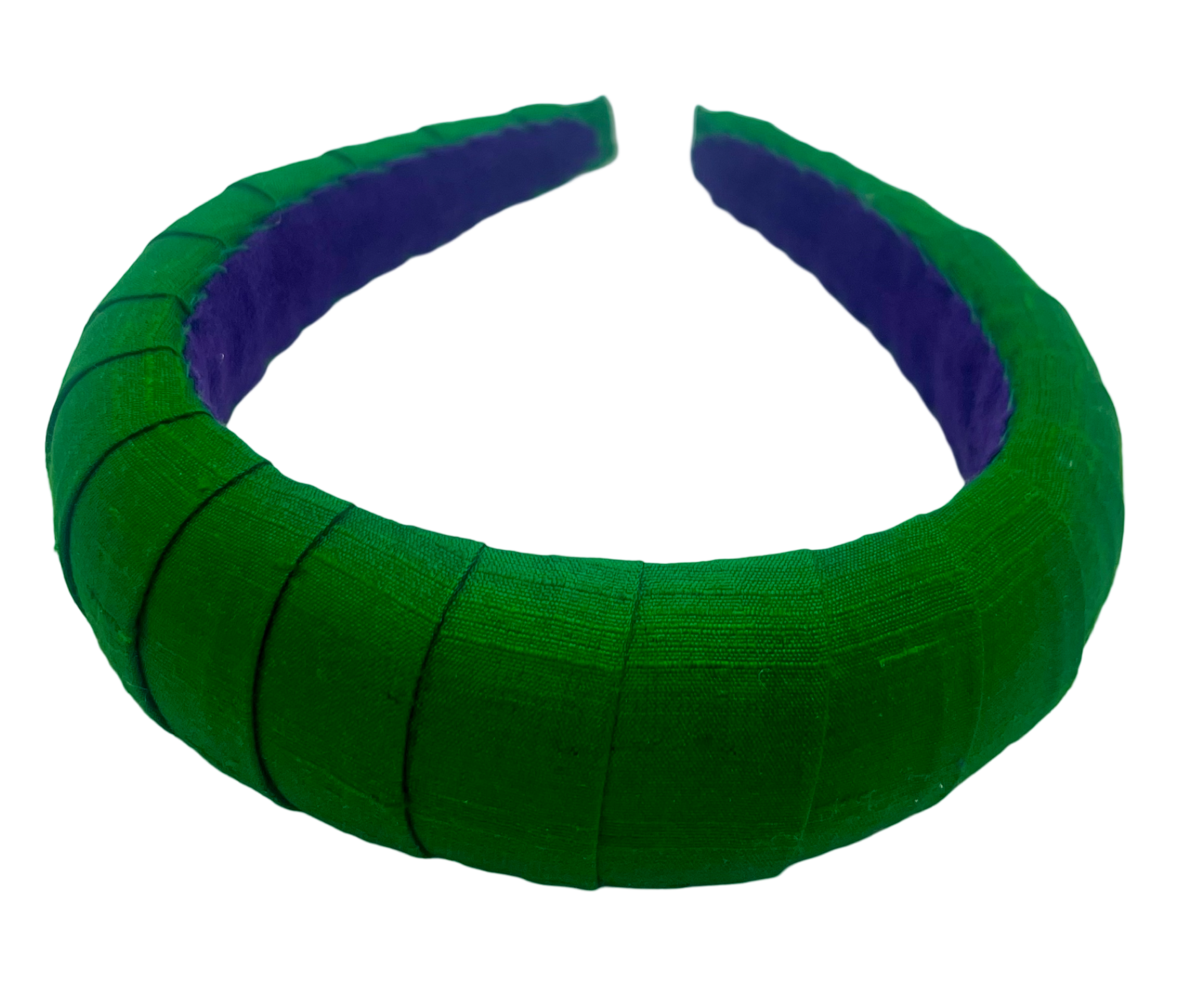 Melanie Croissant Headband Dupion Evergreen
