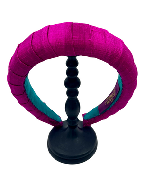 Melanie Croissant Headband Dupion Magenta
