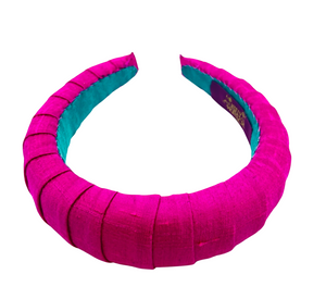 Melanie Croissant Headband Dupion Magenta