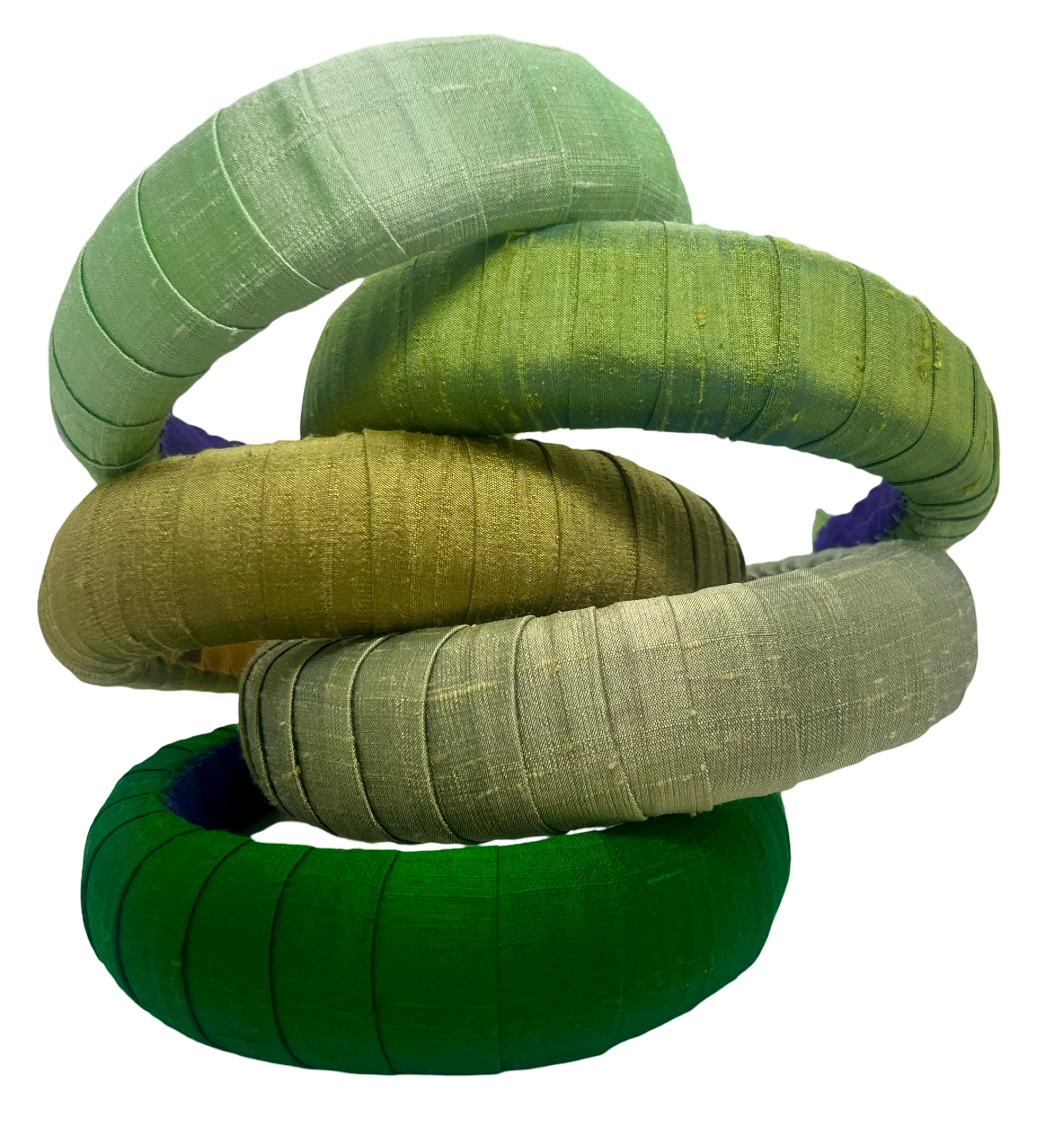 Melanie Croissant Headband Dupion Evergreen