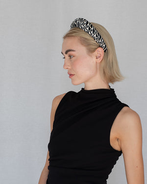 Luxury Design heabdband black and white damask chic