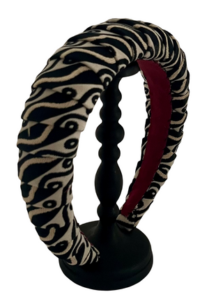 Luxury Design heabdband black and white damask chic