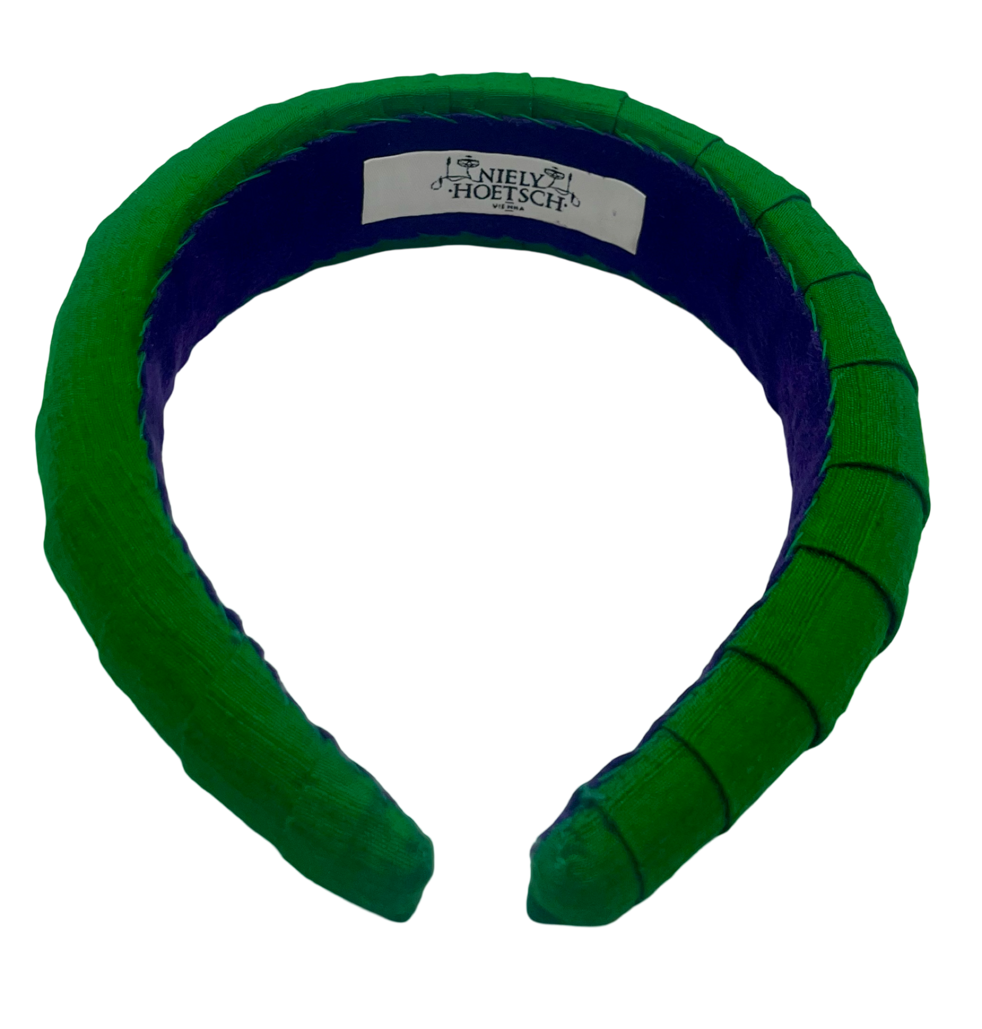 Melanie Croissant Headband Dupion Evergreen