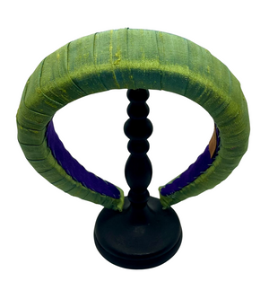 Melanie Croissant Headband Dupion Avocado Green