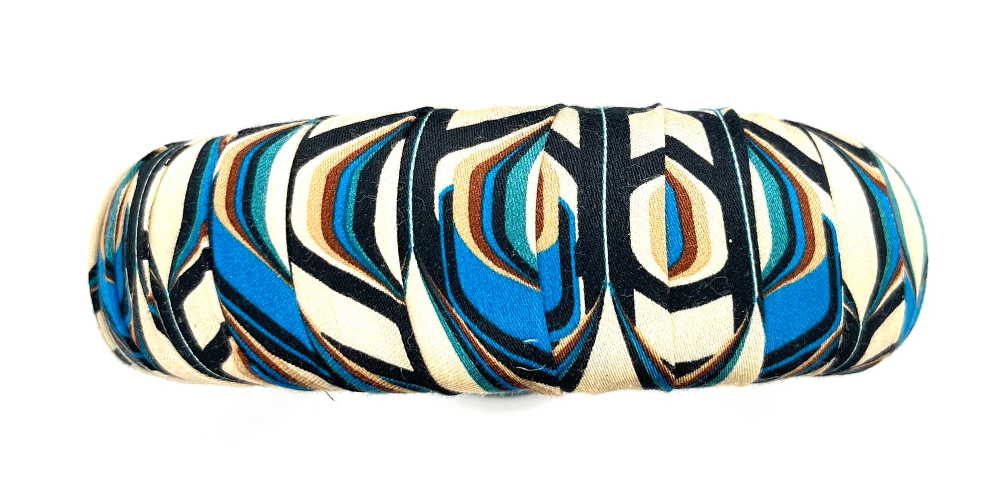 Merriwether Croissant Headband Geo Black+Blue+Cream