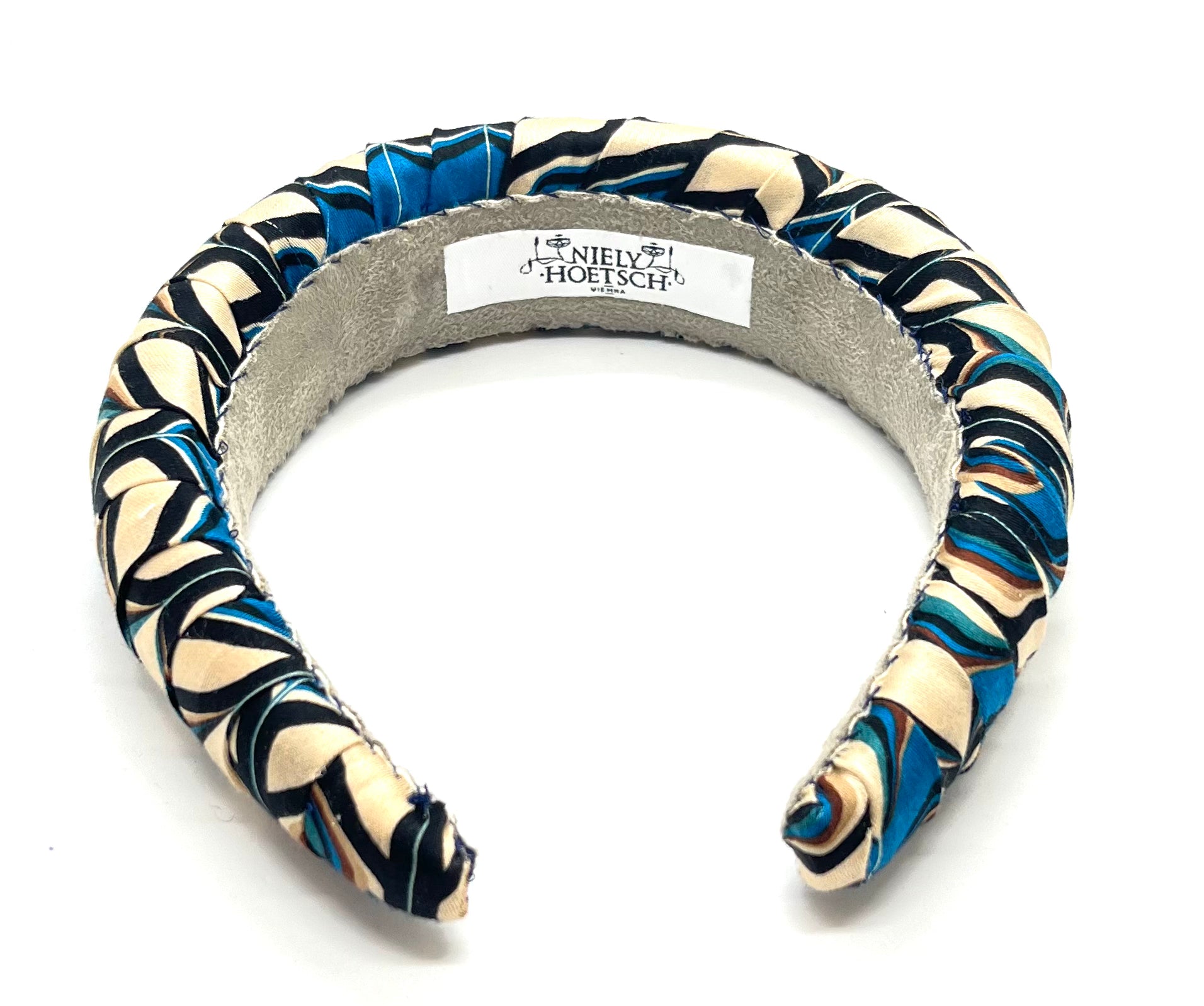 Merriwether Croissant Headband Geo Black+Blue+Cream
