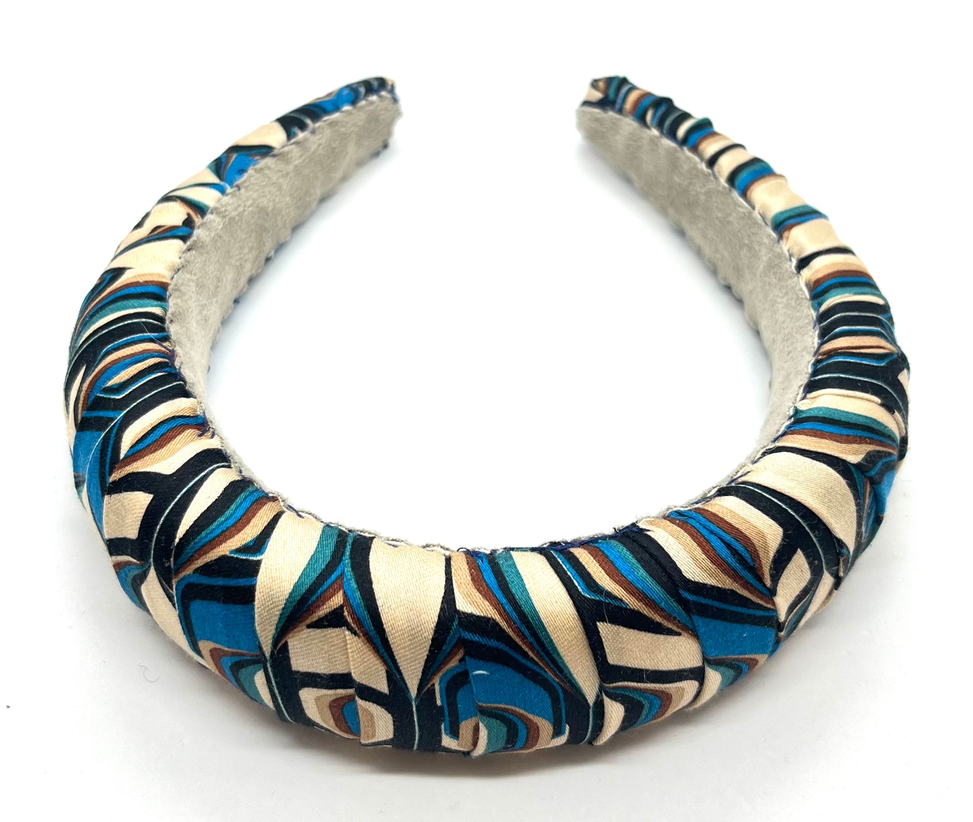 Merriwether Croissant Headband Geo Black+Blue+Cream