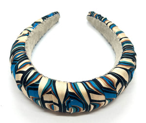 Merriwether Croissant Headband Geo Black+Blue+Cream