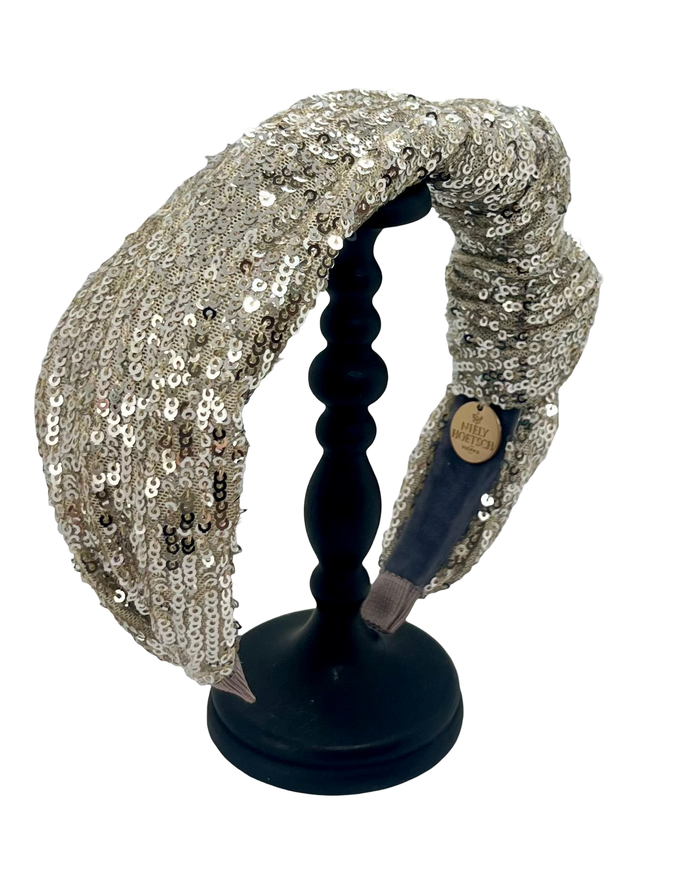 Emmie Flicker Knot Headband Silver Latte