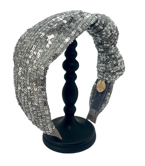Emmie Flicker Knot Headband Silver Soft