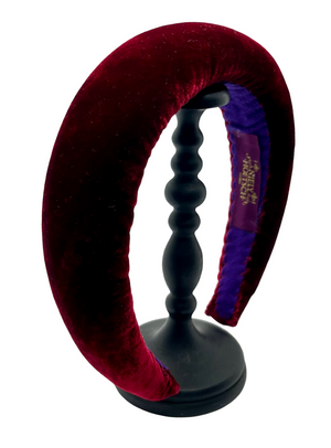 Scarlett Padded Headband Silk Velvet Bordeaux