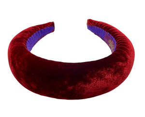 Scarlett Padded Headband Silk Velvet Bordeaux