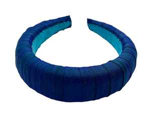 Melanie Croissant Headband Dupion Stratos Blue