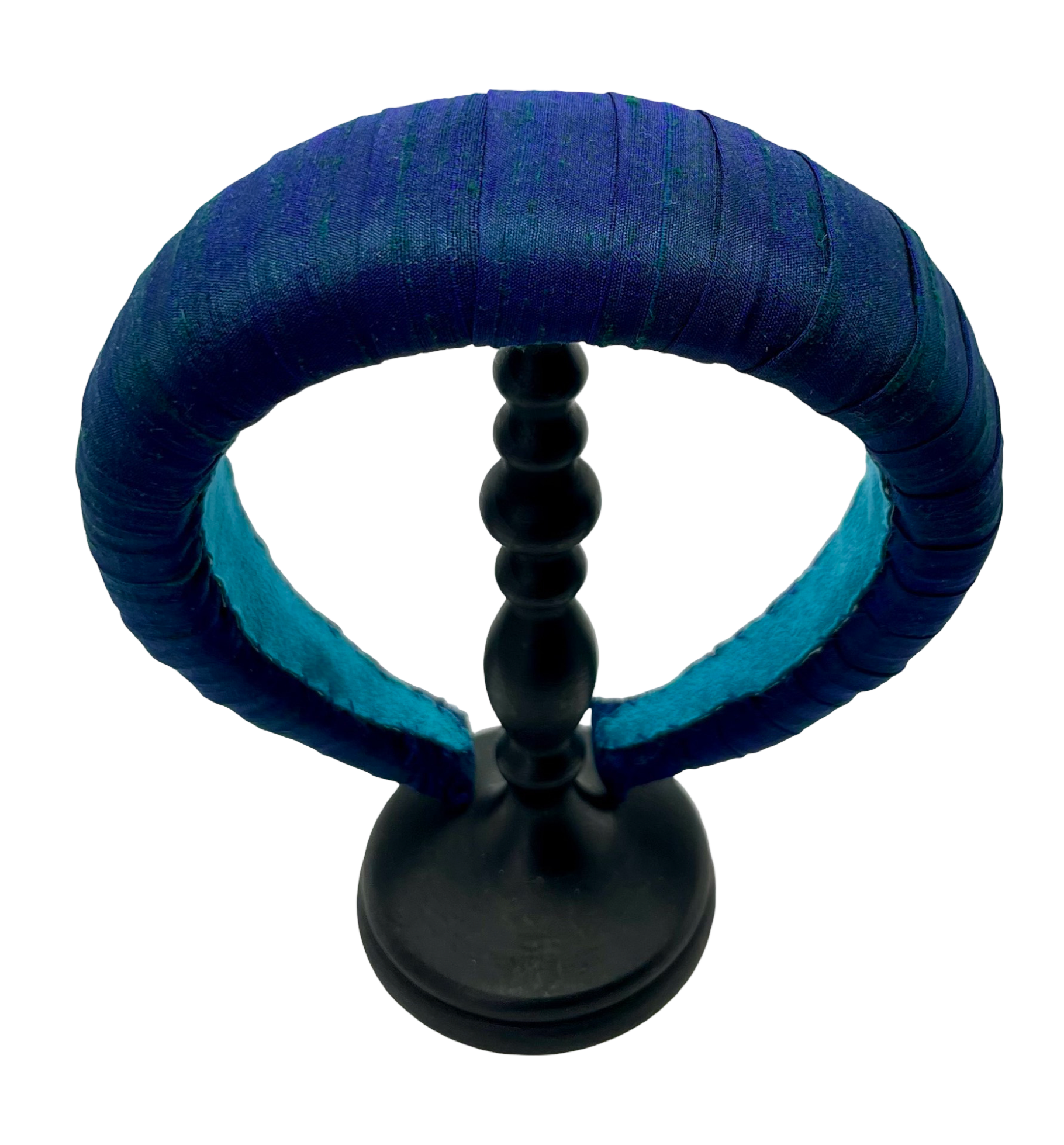 Melanie Croissant Headband Dupion Stratos Blue