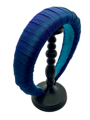 Melanie Croissant Headband Dupion Stratos Blue