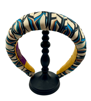 Merriwether Croissant Headband Geo Black+Blue+Cream