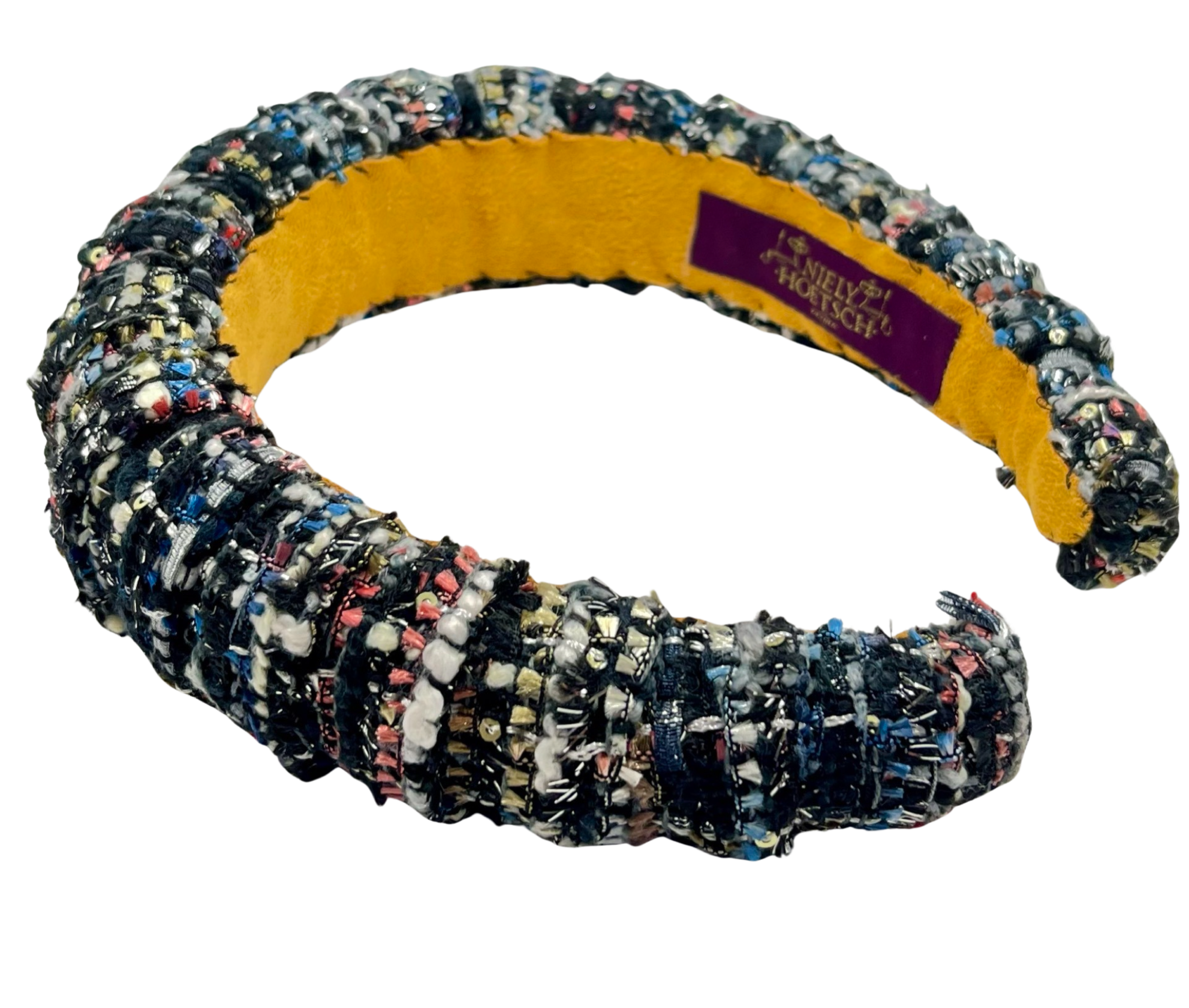 Ellen Croissant Headband Bouclè Black Blue Red