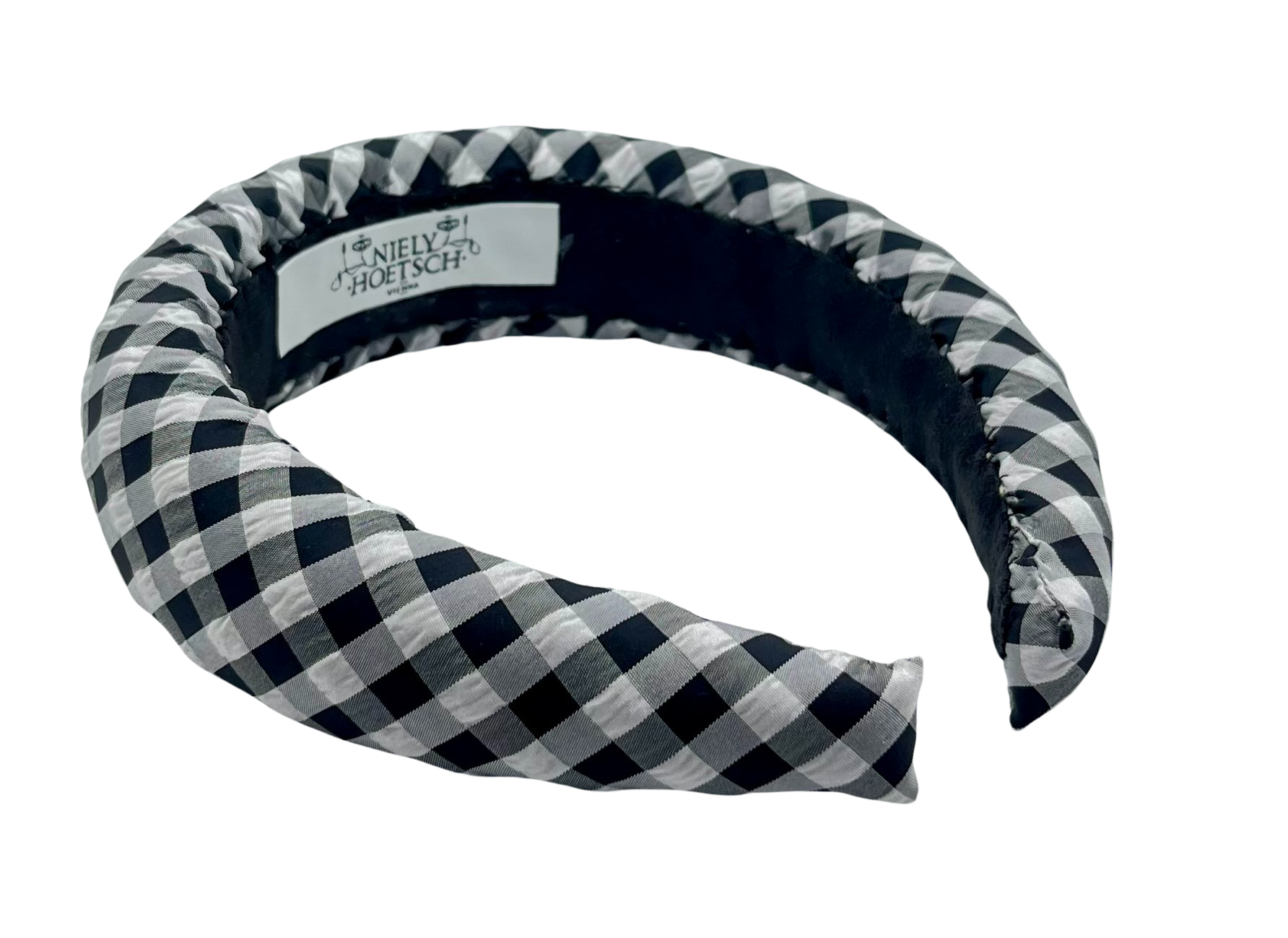 Merriwether Padded Headband Checkered Black & White