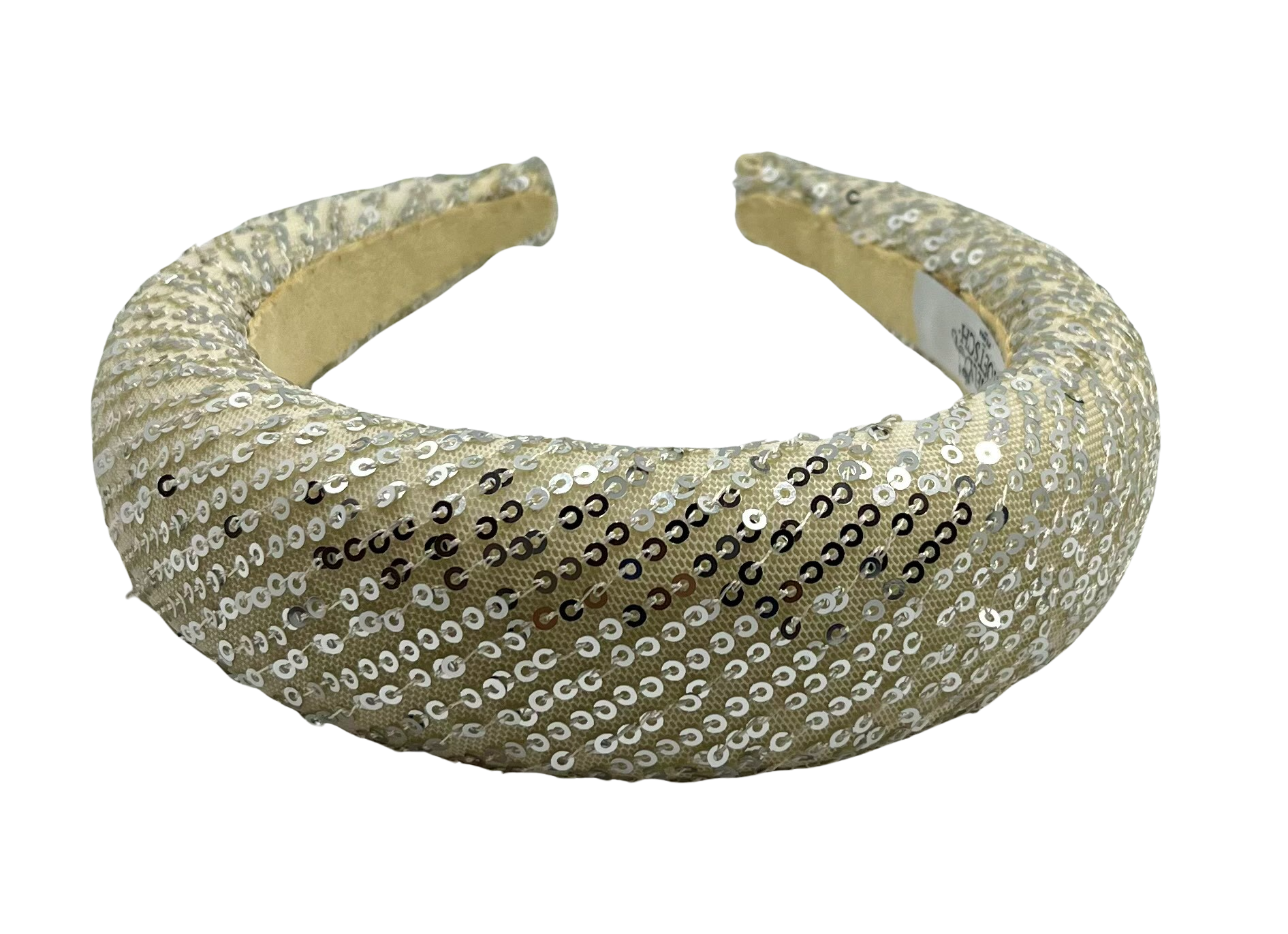 Emmie Padded Headband Off-White & Silver