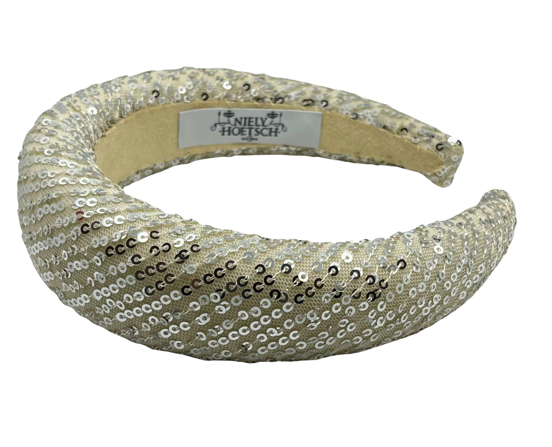 Emmie Padded Headband Off-White & Silver