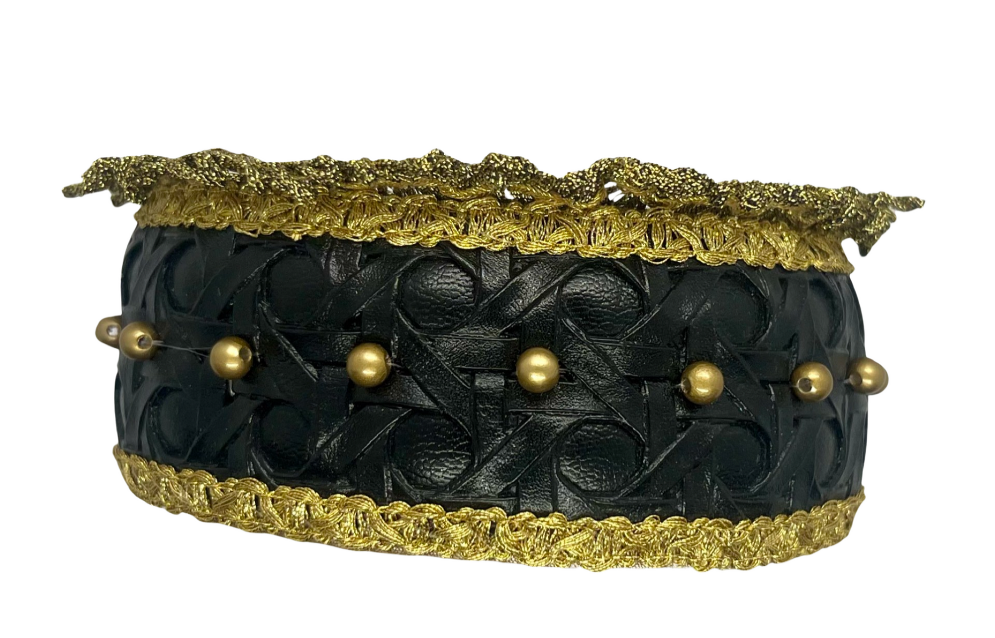 Goldreifen – Black & Gold with Cane-Weave Motif and Warm Lurex Embellishment
