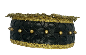 Goldreifen – Black & Gold with Cane-Weave Motif and Warm Lurex Embellishment
