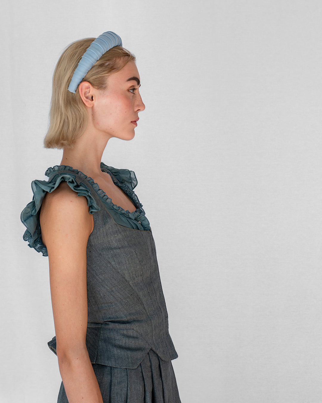 Mammy Croissant Headband Linien Columbia Blue