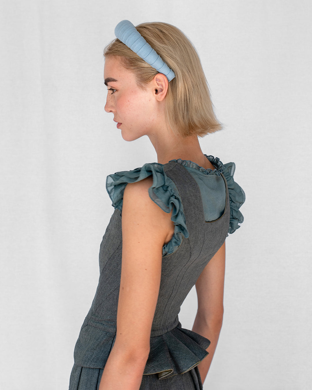 Mammy Croissant Headband Linien Columbia Blue