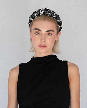 Violetta Headband embroidered black