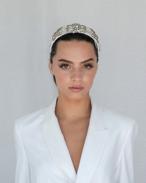Violetta Most Precious Headband Glitz Dupion White