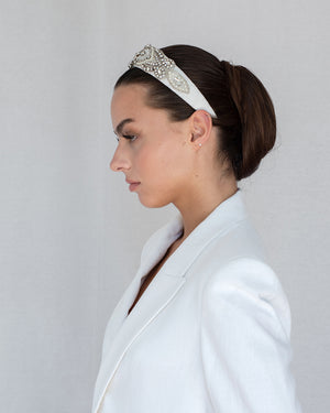 Violetta Most Precious Headband Glitz Dupion White