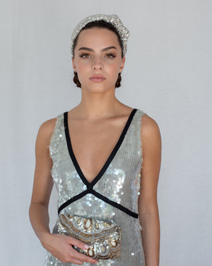 Emmie Flicker Knot Headband Silver Latte