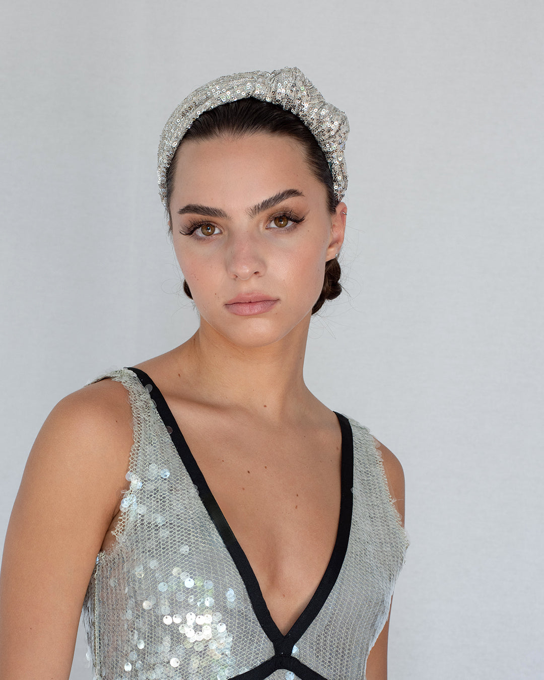 Emmie Flicker Knot Headband Silver Latte