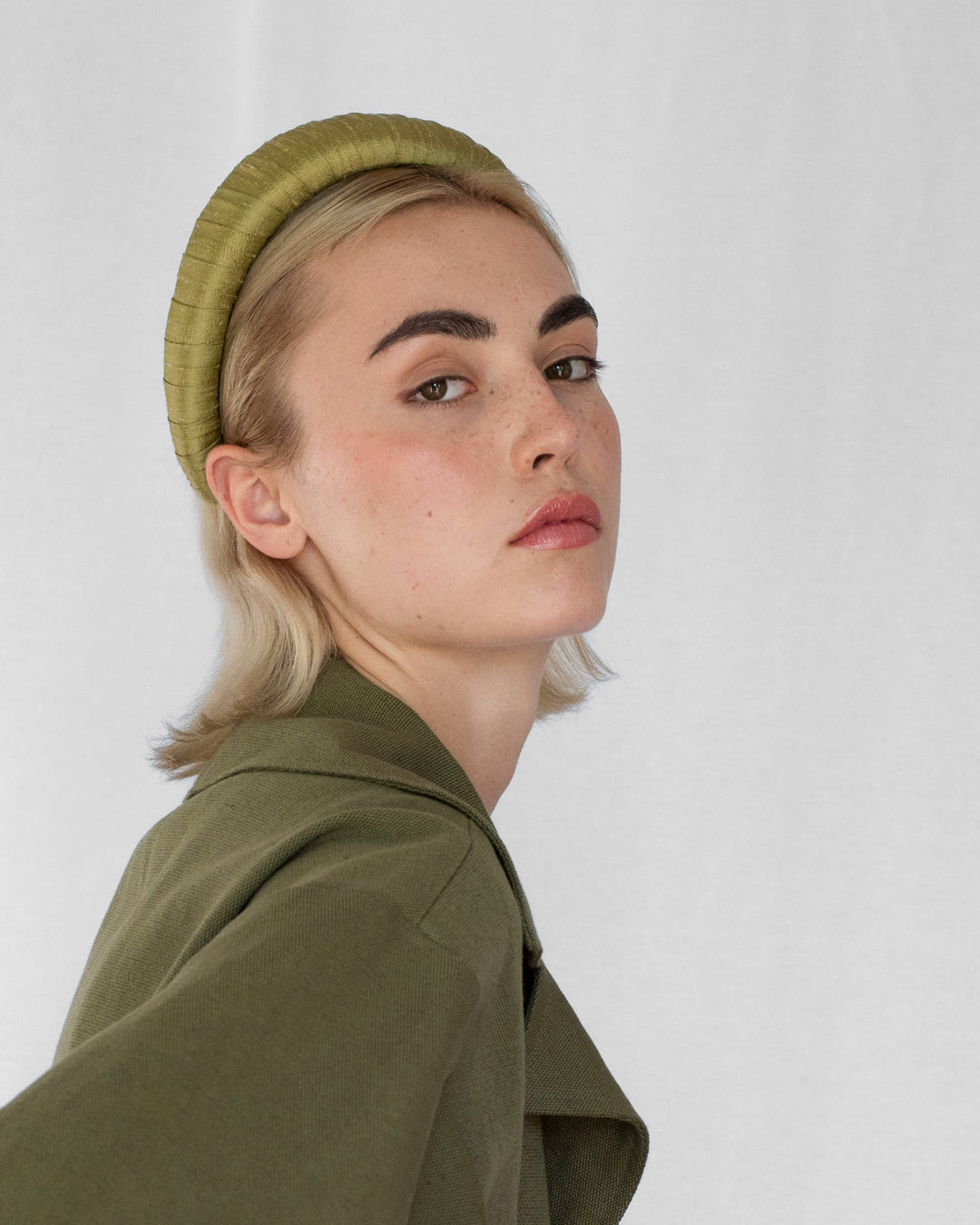 Melanie Croissant Headband Oregano Green