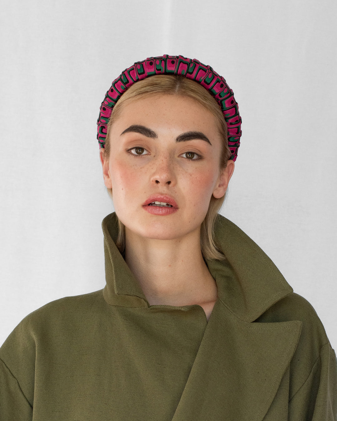 Merriwether Croissant Headband Geo Pink Mangueira