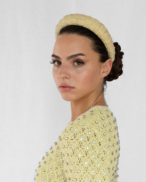 Prissy Croissant Headband Glitz Yellow