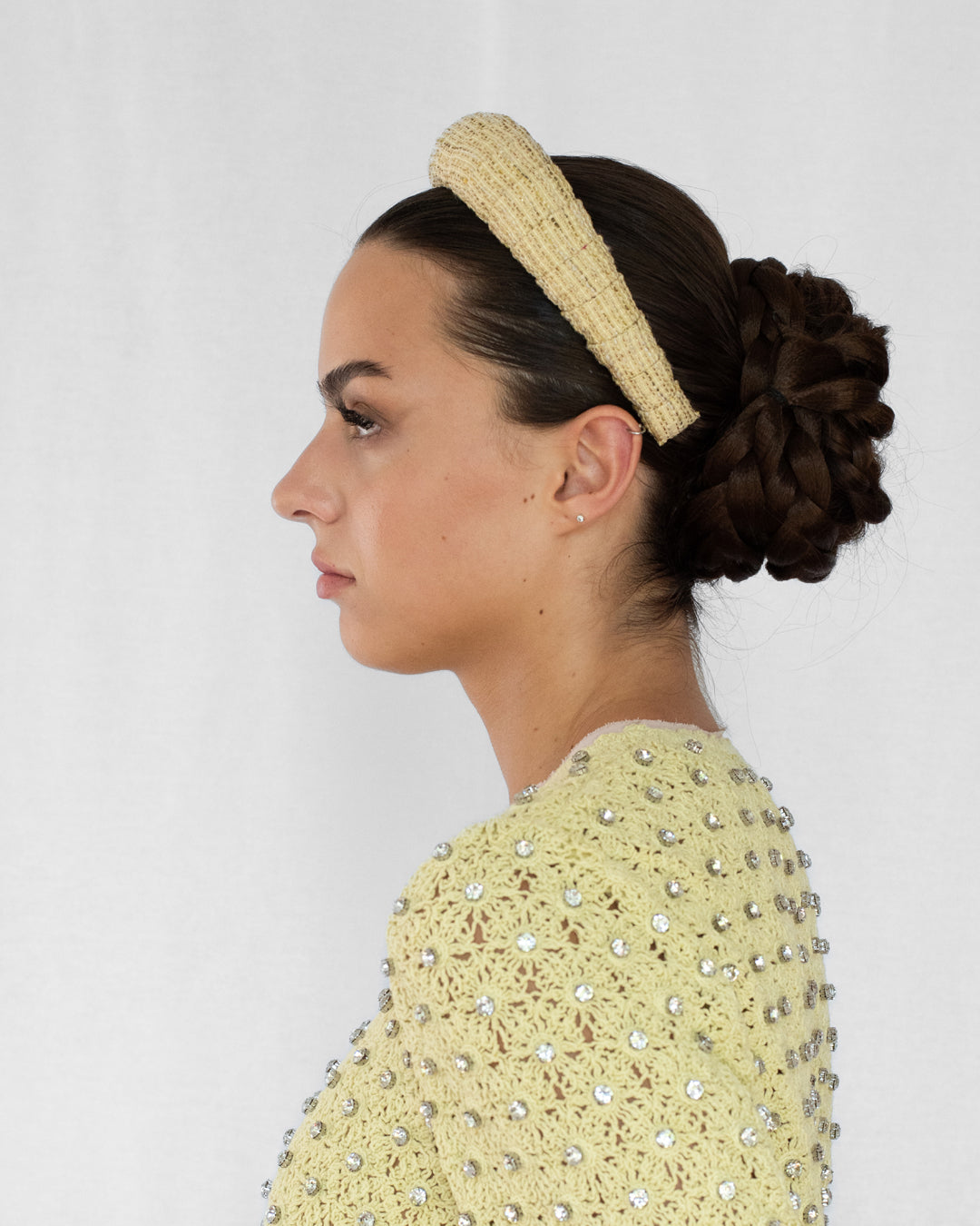 Prissy Croissant Headband Glitz Yellow