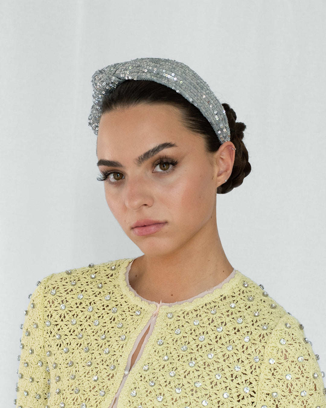 Emmie Flicker Knot Headband Silver Soft