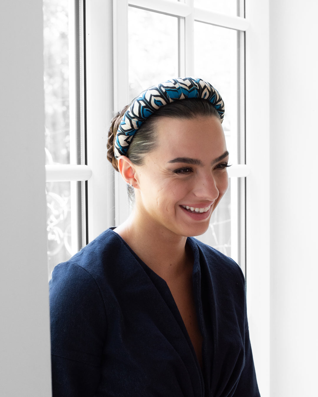 Merriwether Croissant Headband Geo Black+Blue+Cream