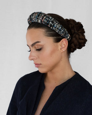 Ellen Croissant Headband Bouclè Black Blue Red