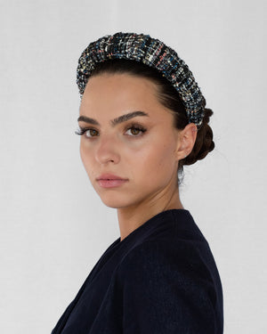 Ellen Croissant Headband Bouclè Black Blue Red