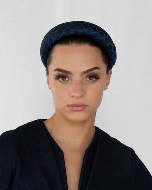 Merriwether Padded Headband Geo Black & Peacock Blue