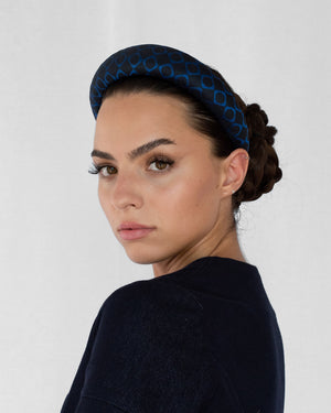 Merriwether Padded Headband Geo Black & Peacock Blue