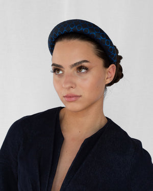 Merriwether Padded Headband Geo Black & Peacock Blue
