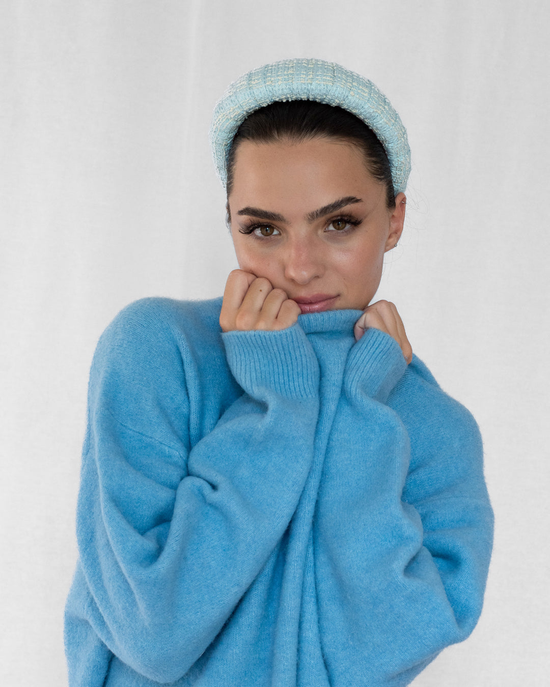 Prissy Croissant Headband Glitz Blue