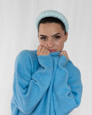 Prissy Croissant Headband Glitz Blue