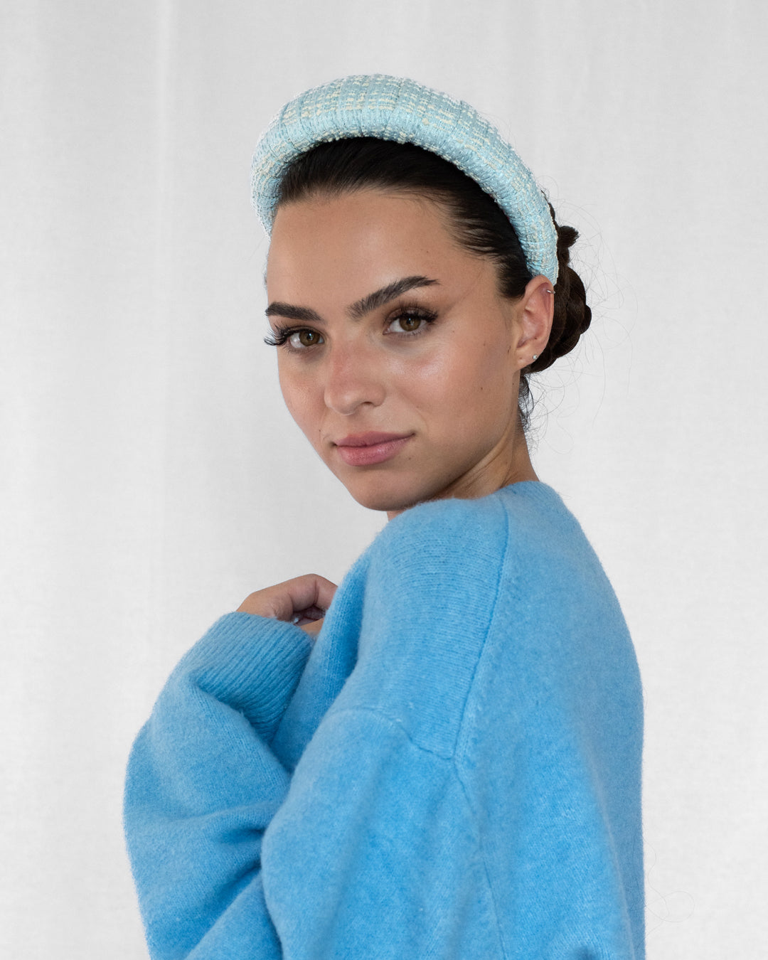 Prissy Croissant Headband Glitz Blue