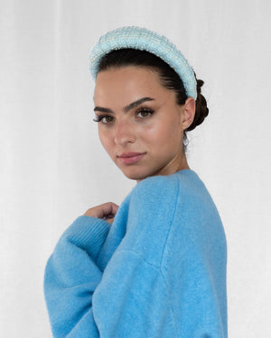 Prissy Croissant Headband Glitz Blue