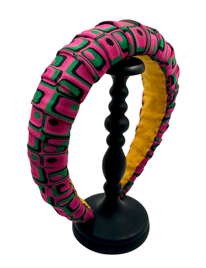 Merriwether Croissant Headband Geo Pink Mangueira