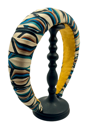 Merriwether Croissant Headband Geo Black+Blue+Cream